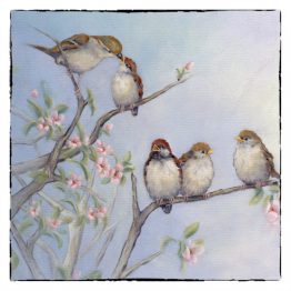 Mussenkaart- kaart groep musjes vogels Atelier for Hope Doetinchem