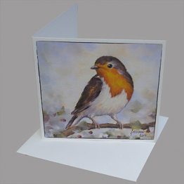kerstkaart - wenskaart Roodborstje winter. Atelier for Hope kaarten vogels