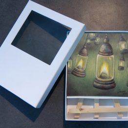 Miniatuur schilderij Stormlamp -Laat je licht schijnen - bijzonder kado artikel