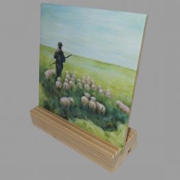 Belijdenis-Doop kado. Keramische Tegel schilderij de Herder, psalm 23. Atelier for Hope Doetinchem