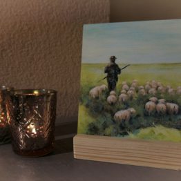 Schilderij de Herder, Psalm 23 Atelier for Hope Doetinchem Christelijke kunst kado's Belijdenis kado